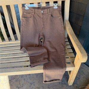 GAP Women’s Cheeky Straight Highrise Jeans, Chocolate Brown, Size 12